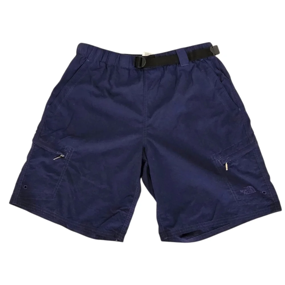 The North Face Men's Shorts Cargo Belted Medium Nylon Blue Outdoor